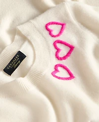 Charter Club Women's 100% Cashmere Embroidered Heart Sweater, Macy's Exclusive