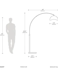 Nova of California 84" Glass Orson Arc Floor Lamp