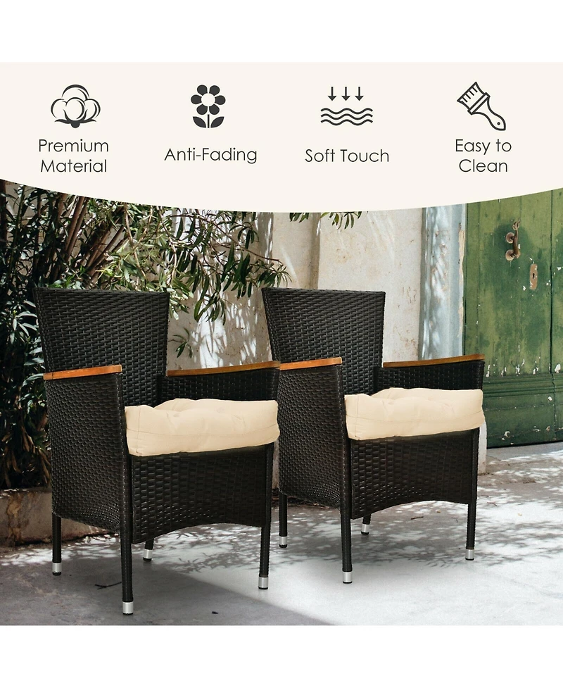 21 Inch x 21 Inch Patio Chair Seat Cushion Pads for Indoor and Outdoor