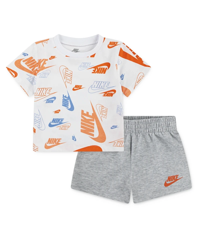 Nike Baby Boys 2-Piece Printed T-Shirt and Lightweight French Terry Shorts Set