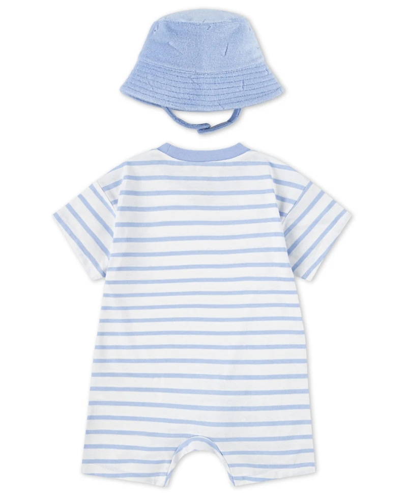 Nike Baby Boys Short Sleeve Romper with Bucket Hat