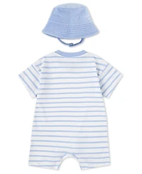 Nike Baby Boys Short Sleeve Romper with Bucket Hat