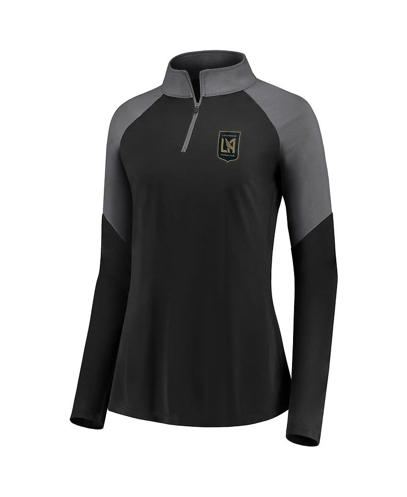 Fanatics Women's Black Lafc Interlock Quarter-Zip Pullover Sweatshirt