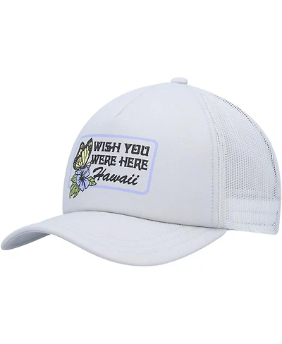 Rvca Women's Gray Wish You Were Here Foam Trucker Snapback Hat