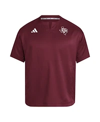 Adidas Men's Maroon Texas A&M Aggies Dugout Coaches Adizero Notch Neck Pullover T-Shirt