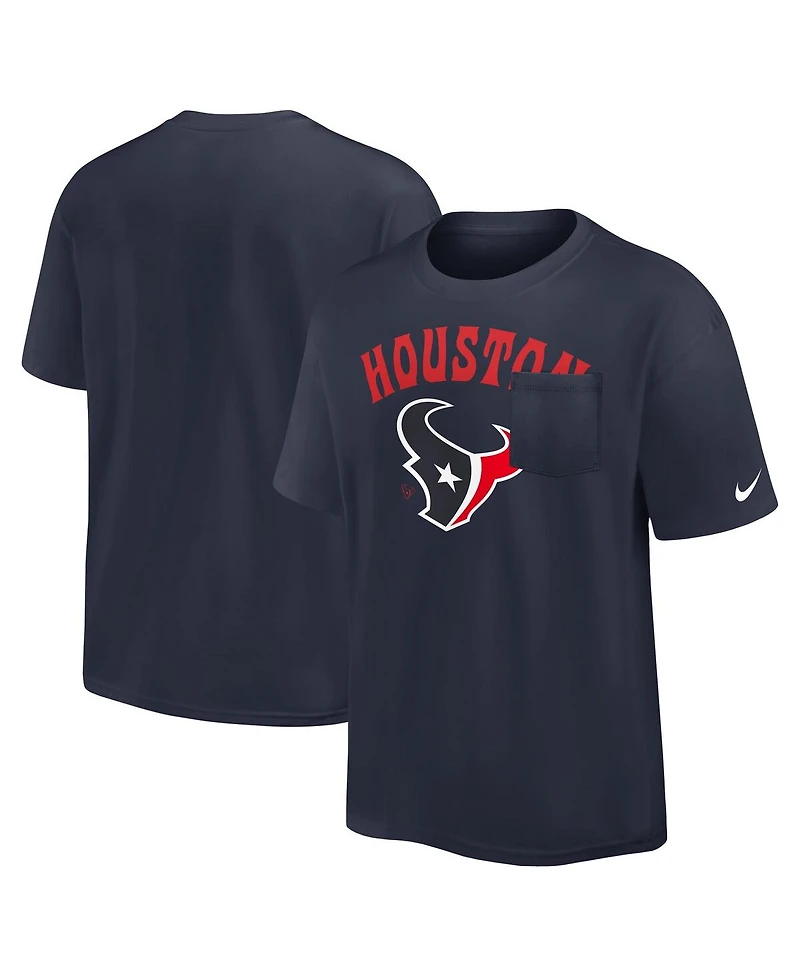 Nike Men's Navy Houston Texans Rewind Heavy Max 90 Pocket T-Shirt