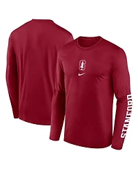 Nike Men's Cardinal Stanford Primetime Center Lockup Two-Hit Legend Performance Long Sleeve T-Shirt