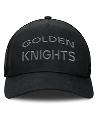 Fanatics Men's Black Vegas Golden Knights Authentic Pro Road Stack Text A-Frame Adjustable Hat