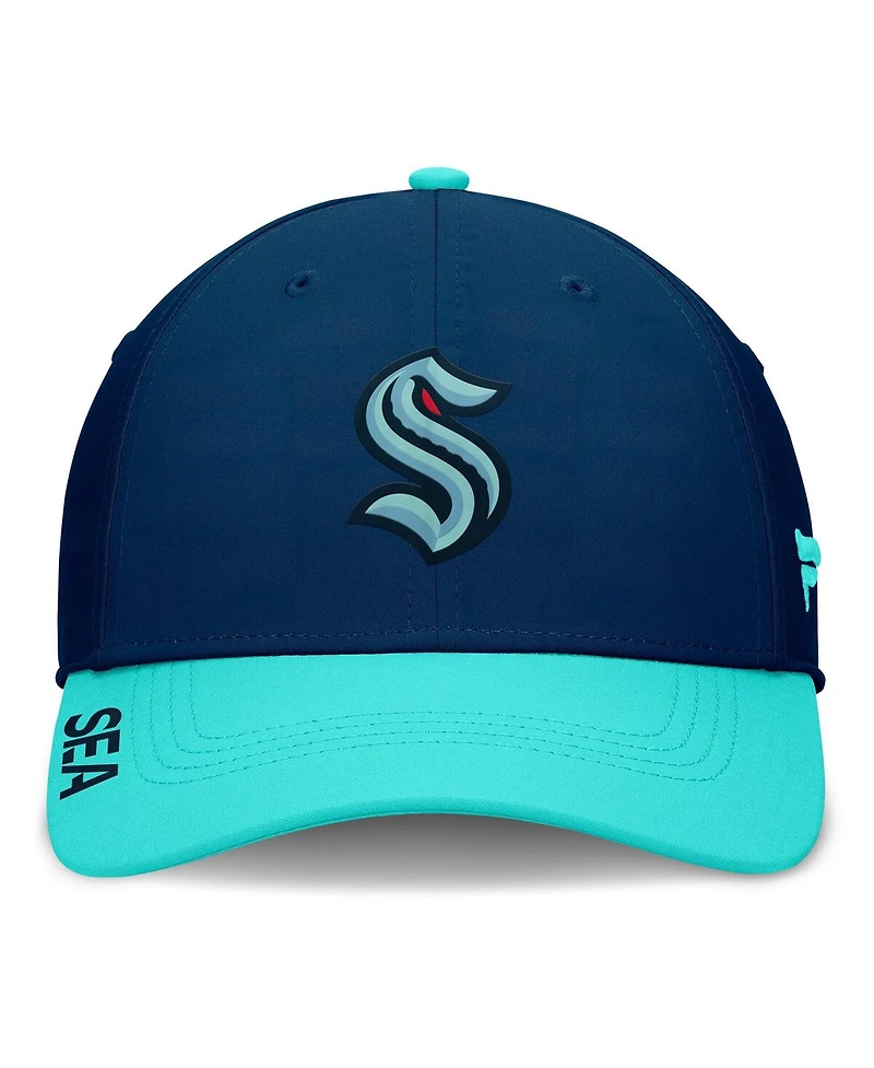 Fanatics Men's Deep Sea Blue/Light Blue Seattle Kraken Authentic Pro Rink Flex Hat