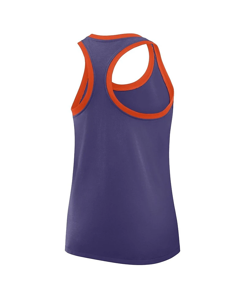 Nike Women's Purple Clemson Tigers Primetime Tri-Blend Racerback Tank Top