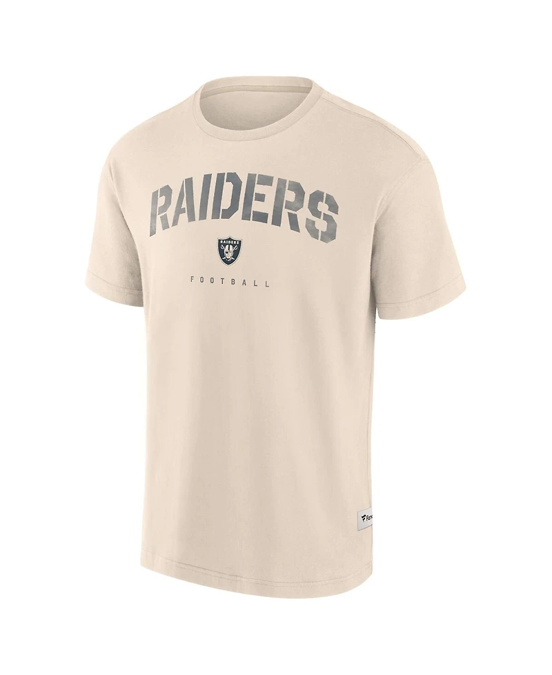 Fanatics Men's Cream Las Vegas Raiders Elements Weathered Tonal Future Ground T-Shirt