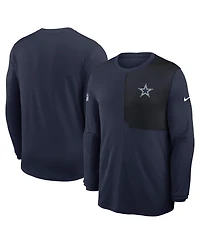 Nike Men's Navy Dallas Cowboys Sideline Coaches Uv Performance Long Sleeve T-Shirt
