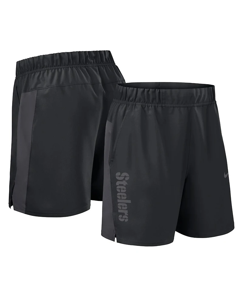 Nike Men's Black Pittsburgh Steelers Woven Victory Performance Shorts
