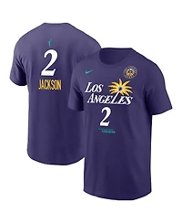 Nike Men's Rickea Jackson Purple Los Angeles Sparks Explorer Edition Name Number T-Shirt