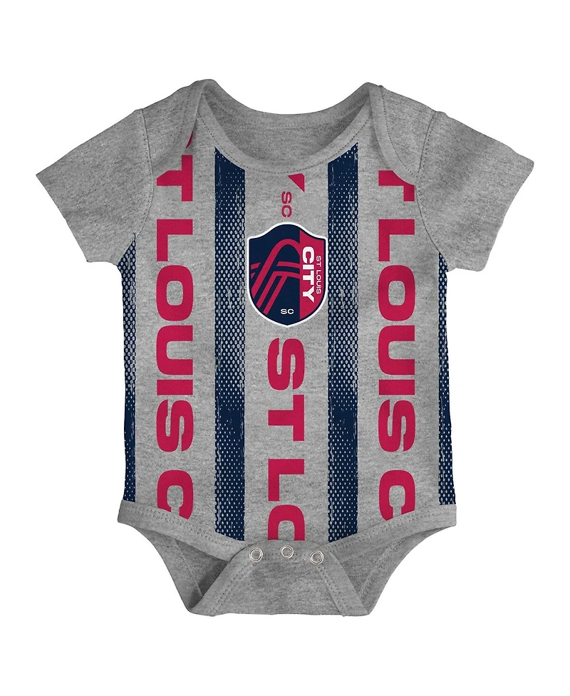 Outerstuff Newborn 3-Pack St. Louis City Sc Loyal Buddies Bodysuit Set