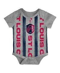 Outerstuff Newborn 3-Pack St. Louis City Sc Loyal Buddies Bodysuit Set