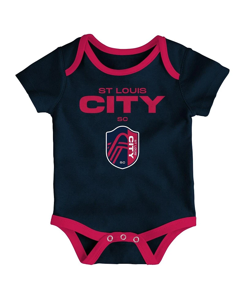 Outerstuff Newborn 3-Pack St. Louis City Sc Loyal Buddies Bodysuit Set