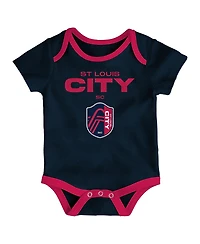 Outerstuff Newborn 3-Pack St. Louis City Sc Loyal Buddies Bodysuit Set