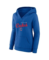 Logo Athletic Women's Royal Chicago Cubs Triumphant V-Neck Pullover Hoodie