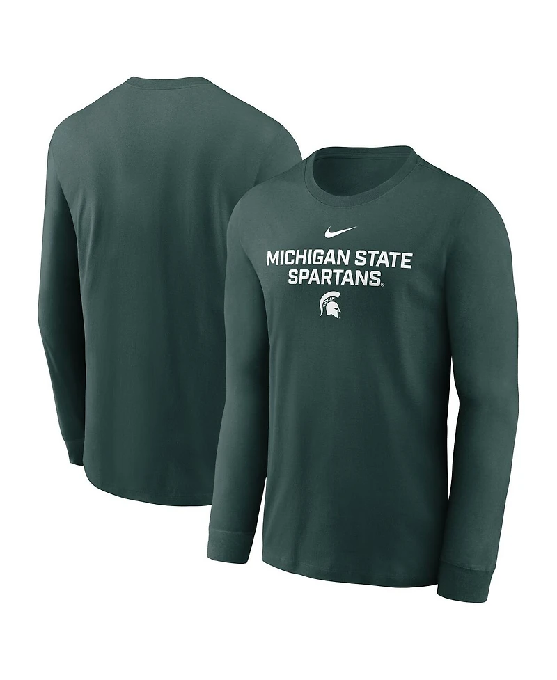 Nike Men's Green Michigan State Spartans 2025 Sideline Performance Long Sleeve T-Shirt
