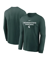Nike Men's Green Michigan State Spartans 2025 Sideline Performance Long Sleeve T-Shirt