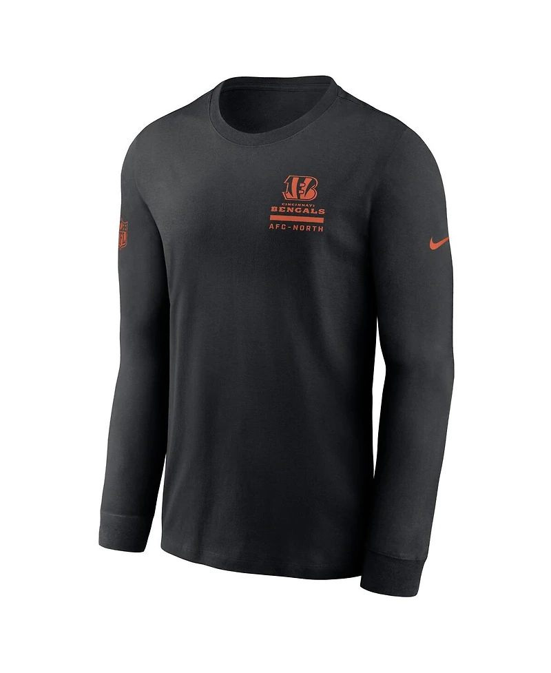 Nike Men's Black Cincinnati Bengals Sideline Performance Long Sleeve T-Shirt