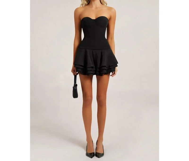 Heiress Beverly Hills Women's Corset Chiffon Flared Mini Dress