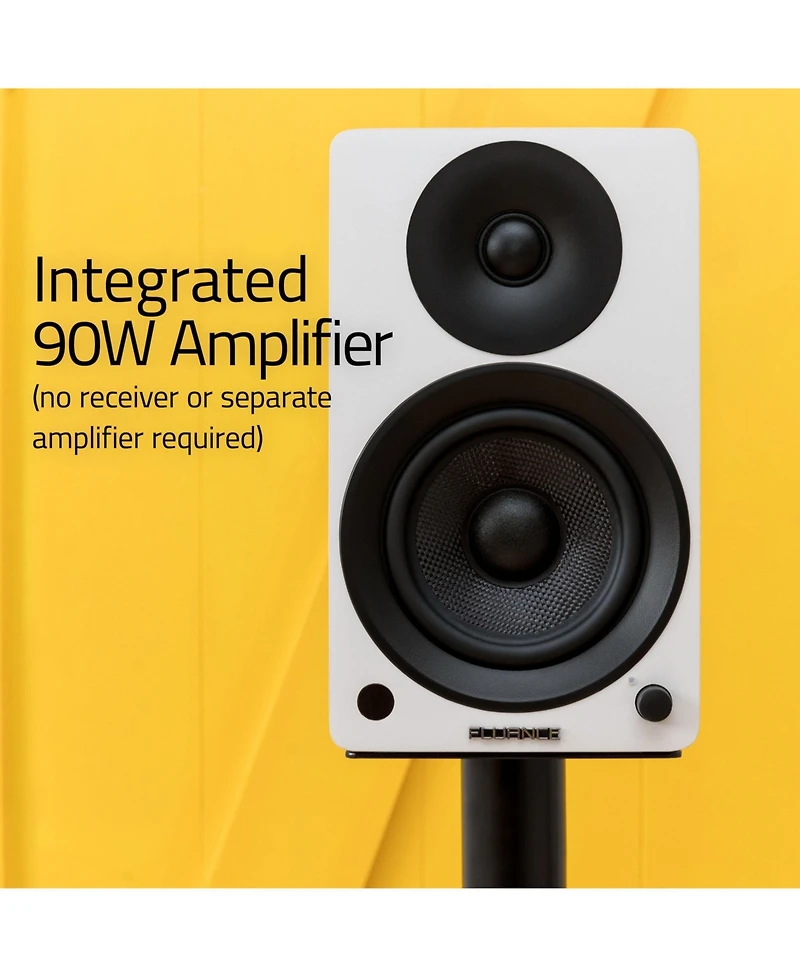 Fluance Ai41 Lucky Bamboo Powered 2.0 Stereo Bookshelf Speakers with 5" Drivers, 90W Amplifier for Turntable, Tv, Pc and Bluetooth 5 High Den