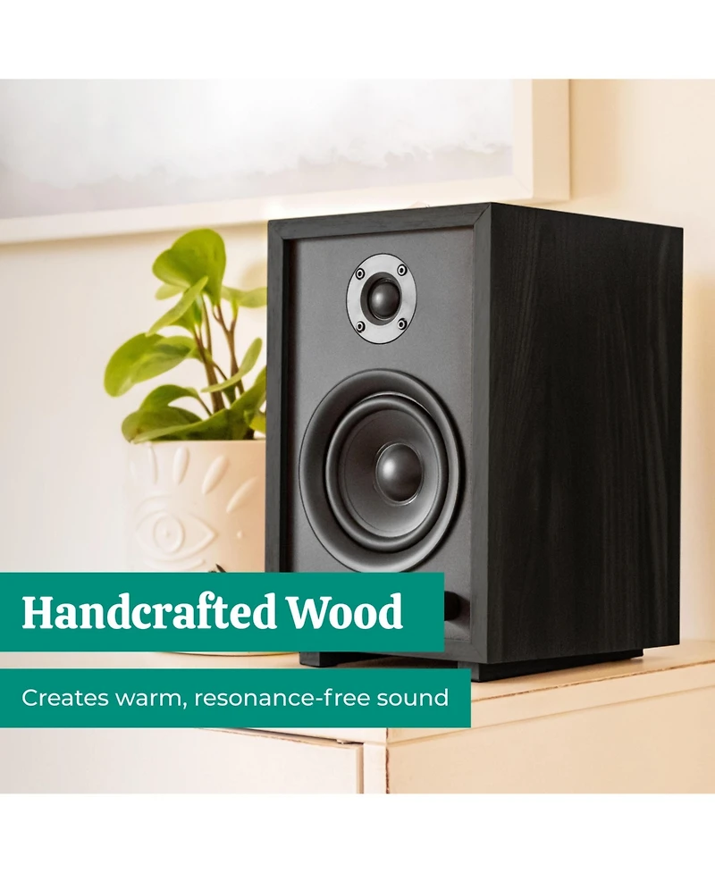 Electrohome McKinley 2.0 Stereo Powered Bookshelf Speakers with Built-in Amplifier and 4" Drivers for Turntable, Tv, Pc Wireless Music Stream