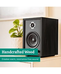 Electrohome McKinley 2.0 Stereo Powered Bookshelf Speakers with Built-in Amplifier and 4" Drivers for Turntable, Tv, Pc Wireless Music Stream