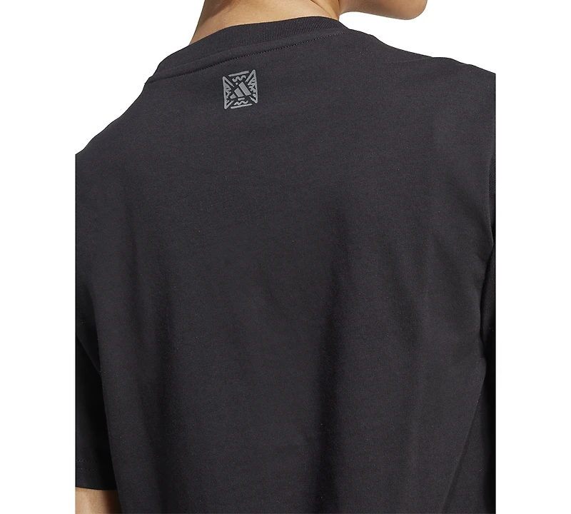 adidas Women's Cotton Animal-Print Logo Crewneck T-Shirt