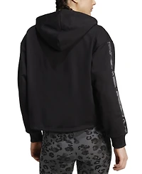 adidas Women's Animal-Print 3-Stripe French Terry Zip Hoodie