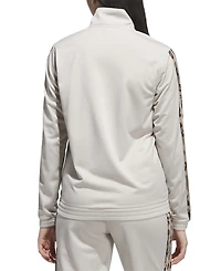adidas Women's Animal-Print Stripe Tricot Track Jacket