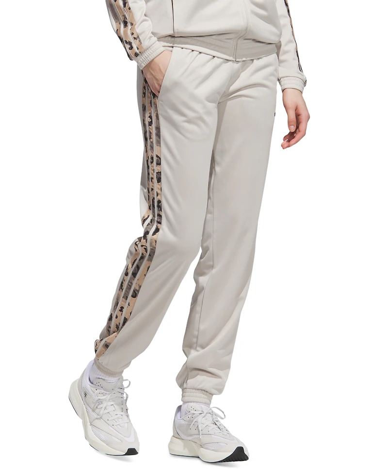 adidas Women's Animal-Print 3-Stripes Tricot Pants