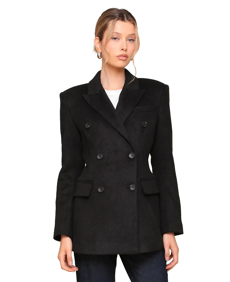 Avec Les Filles Women's Notched-Collar Blazer Coat