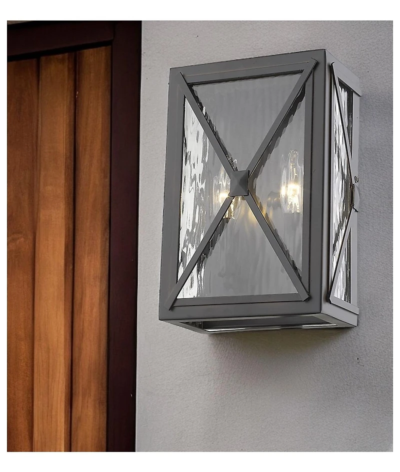 Burnished Cross Water Glass Outdoor Light – Decorative Outdoor Wall Fixture