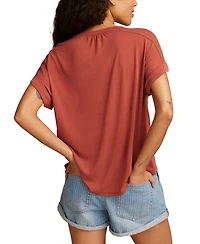 Lucky Brand Women's Sandwash Short Sleeve Button Front Shirt