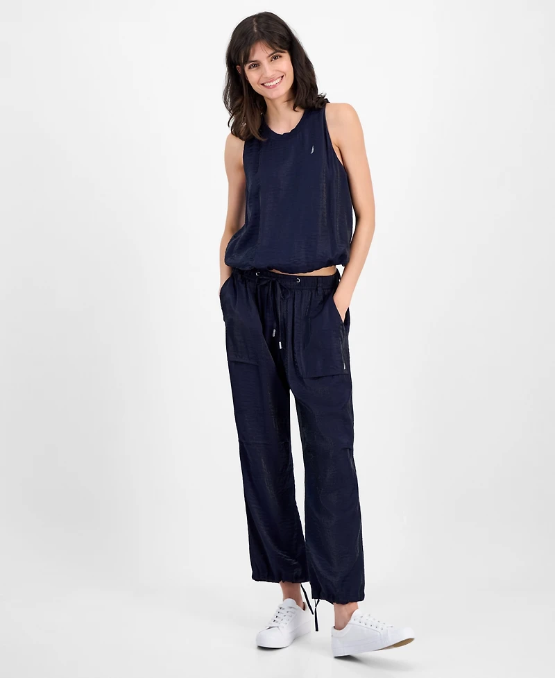 Nautica Jeans Women's Crewneck Sleeveless Bubble Top