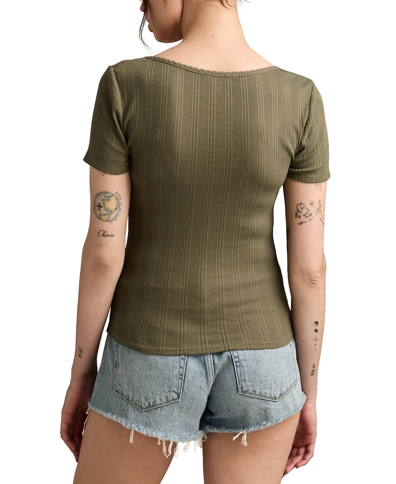 Lucky Brand Pointelle Tee