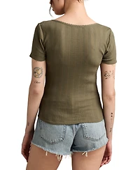 Lucky Brand Pointelle Tee