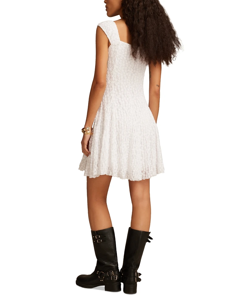 Lucky Brand Floral Mesh Mini Dress