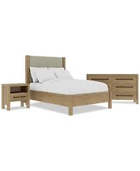 Davie 3-Pc. Full Set (Upholstered Bed, Dresser & 1-Drawer Nightstand)