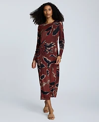 Kenneth Cole Women's Knot-Front Long-Sleeve Maxi Dress