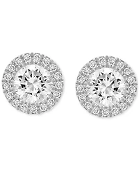 Diamond Halo Stud Earrings (1 ct. t.w.) in 14k White Gold