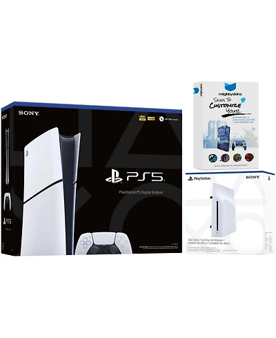 Sony PlayStation 5 Slim Digital Bundle with Disc Drive and MightySkins Code