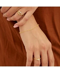 Spero London Love Heart Sterling Silver Chain Bracelet