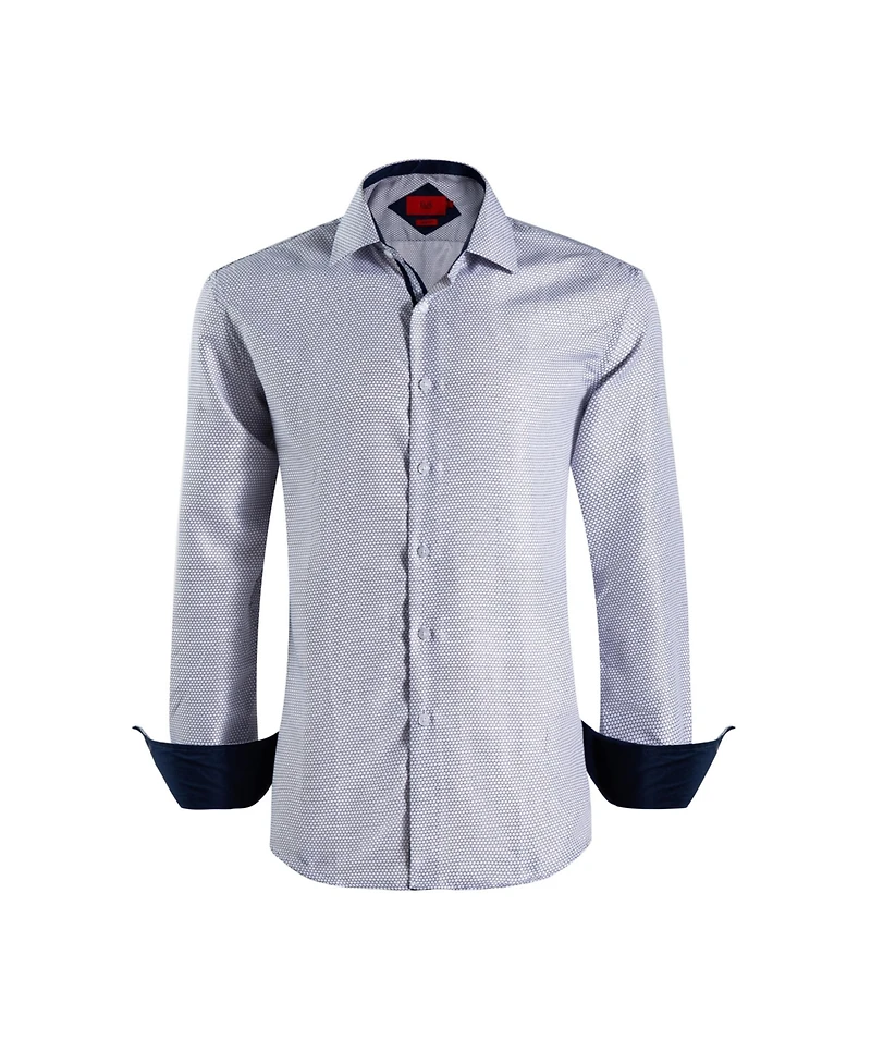Elie Balleh Big Boys White Slim Fit Honeycomb Button-Down Shirt