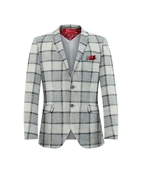 Elie Balleh Boys Slim Fit Plaid Blazer