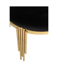 Streamdale Furniture Round Glass Dining Table (38.6") w/ Polished Gold Legs