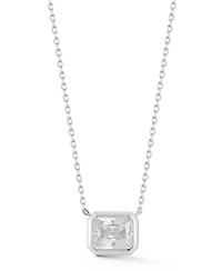 Rachel Zoe Sterling Silver Radiant Cut Solitaire Necklace